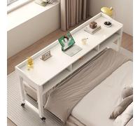 GUAWJRZDP Mesa de Cama con Ruedas y Cajones, Mesa sobre La Cama con Separadores, Escritorio Móvil con Ruedas para Usar Junto A La Cama, Mesa Portátil para Portátil O Computadora(Wit,120cm/47.2'')