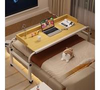 GUAWJRZDP Mesa sobre La Cama con Ruedas, Mesas para Cama Ajustables En Altura y Ancho, Escritorio Móvil para Cama con Barreras de Seguridad, Mesas de Cama Médica Rodante(Natural,120x40cm/47.2x15.7in)