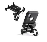 GUB Soporte para manillar de bicicleta y motocicleta, compatible con iPhone XR Xs 7s 8 Plus, compatible con SamsungS7/S6/Note5/4, cualquier teléfono con funda gruesa (negro)