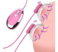 GUBAOPQLA Succión Nipple Sucker Vibrador de Estimulador de Tetinas del Pecho Masajeador de 20 Frecuencias Seno Bomba Masajeador Juguetes Sexuales Agrandar para Mujeres,Rosado