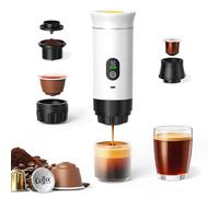 Gubbett Máquina de café expreso portátil con batería, 3 en 1 para cápsulas NS & DG y café en polvo, con autocalentamiento eléctrico a través de USB - C, para viajes o camping