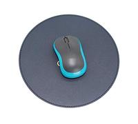 GUBEE Alfombrilla de Ratón Redonda 220x220 mm para Juegos, Impermeable Antideslizante de PU Suave para Oficina, Hogar y Viajes (Azul Oscuro/Amarillo)