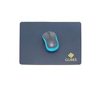 GUBEE Alfombrillas de ratón 270x220x2 mm, Alfombrilla de Cuero para Juegos de PU, Alfombrilla de ratón Antideslizante Resistente al Agua de diseño Liso para Oficina, hogar y Viajes (Bleu foncé/Jaune)