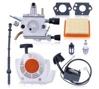 Gubeter Kit de Arranque de Retroceso de polea de carburador, para Stihl Fs120 Fs250 Fs200 Fs350 Fs300 Trimmer, Arranque de Retroceso 4134 080 2101, carburador 4134 120 0603, Bobina de Encendido 4134