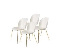 GUBI 4 Sillas Beetle Alabaster white-patas de latón