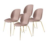 GUBI 4 Sillas Beetle patas latón Sweet Pink