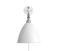 Gubi BL7, lámpara de pared, cromo/blanco