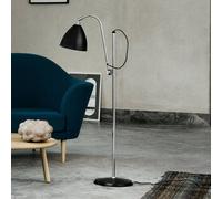 GUBI BL3 lámpara de pie Ø16cm, cromo/negro