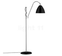 Gubi BL3, lámpara de pie, cromo/negro - ø21 cm