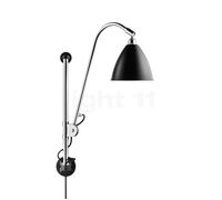 Gubi BL5, lámpara de pared, cromo/negro