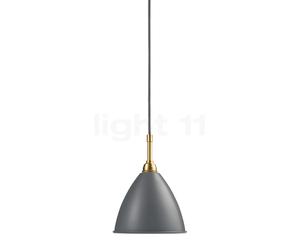 Gubi BL9, lámpara de suspensión, latón/gris - ø16 cm