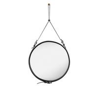 GUBI Adnet Espejo de Pared Circular Cuero Negro Ø58 cm