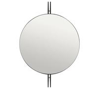 GUBI Espejo de pared IOI Ø80 cm negro