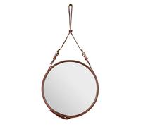 GUBI - Adnet Espejo de Pared Circular Ø45 Cuero Marrón