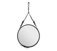 GUBI Adnet Espejo de Pared Circular Cuero Negro Ø45 cm