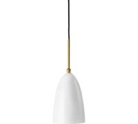 GUBI - Gräshoppa Lámpara Colgante Glossy Alabaster White/Brass