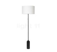 Gubi Gravity, lámpara de pie, pantalla blanca/pie mármol negro