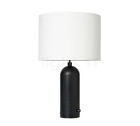 Gubi Gravity, lámpara de sobremesa, pantalla blanco/pie acero negro - 65 cm
