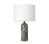 Gubi Gravity, lámpara de sobremesa, pantalla blanco/pie mármol gris - 65 cm