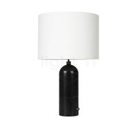 Gubi Gravity, lámpara de sobremesa, pantalla blanco/pie mármol negro - 65 cm
