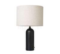 Gubi Gravity, lámpara de sobremesa, pantalla lino/pie acero negro - 65 cm