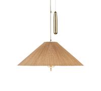 Gubi lámpara colgante A1972, latón, pantalla de bambú, regulable