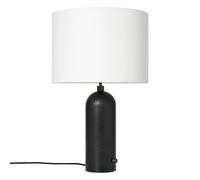 GUBI Lámpara de mesa Gravity L acero ennegrecido + pantalla blanca