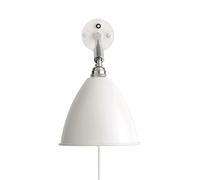 Gubi BL7, lámpara de pared, cromo/blanco