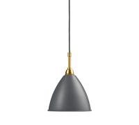Gubi BL9, lámpara de suspensión, latón/gris - ø16 cm