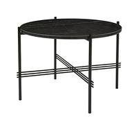 GUBI Mesa auxiliar TS con patas negras Ø 55 cm mármol negro