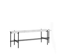 GUBI Mesa consola TS Console 1 Mármol blanco. base lacada en negro