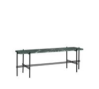 GUBI Mesa consola TS Console 1 Mármol verde. base lacada en negro
