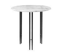 GUBI Mesa de centro IOI Ø50 cm negro-latón-mármol blanco