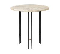 GUBI Mesa de centro IOI Ø50 cm Negro-latón-rippled beige