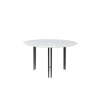 GUBI Mesa de centro IOI White carrara marble. ø70. base negra