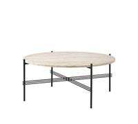 GUBI Mesa de centro TS Outdoor Blanco travertin-negro