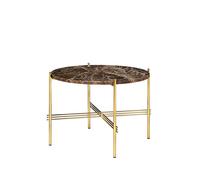 GUBI Mesa de centro TS Round Brown emperador marble. ø55. patas de latón