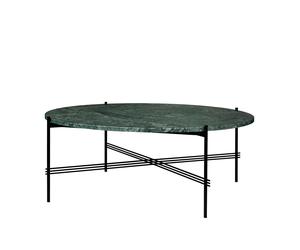 GUBI Mesa de centro TS Round Green guatemala marble. ø105. base negra