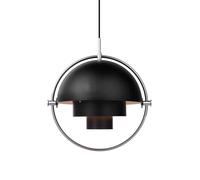 Gubi Multi-Lite, lámpara de suspensión, cromo/negro - ø32 cm