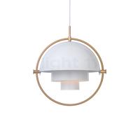 Gubi Multi-Lite, lámpara de suspensión, latón/blanco - ø32 cm