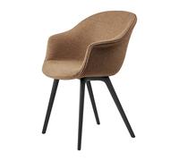GUBI Silla Bat Dining Chair fully upholstered plastic base Around bouclé 032-black