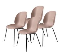 GUBI Silla Beetle con las patas negras 4 unidades Sweet Pink