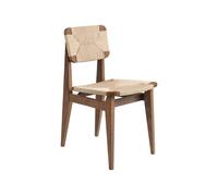 GUBI Silla C-Chair American walnut. asiento y respaldo trenzado natural