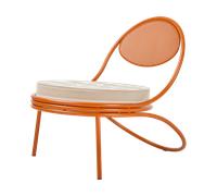 GUBI Silla Copacabana Outdoor Lounge Chair con asiento tapizado Leslie stripe limonta 040-international orange