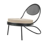 GUBI Silla Copacabana Outdoor Lounge Chair con asiento tapizado Lorkey limonta 41-patas negras