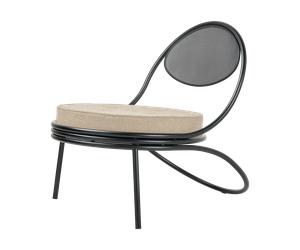 GUBI Silla Copacabana Outdoor Lounge Chair con asiento tapizado Lorkey limonta 41-patas negras
