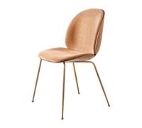 GUBI Silla tapizada de nogal Beetle Latón antiguo-Belsuede 132