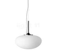 Gubi Stemlite, lámpara de suspensión, satinado/negro-cromo - ø38 cm