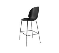 GUBI Taburete bar Beetle alto Black. patas acero cromado negro