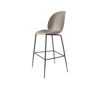 GUBI Taburete bar Beetle alto New beige. base de acero en color negro